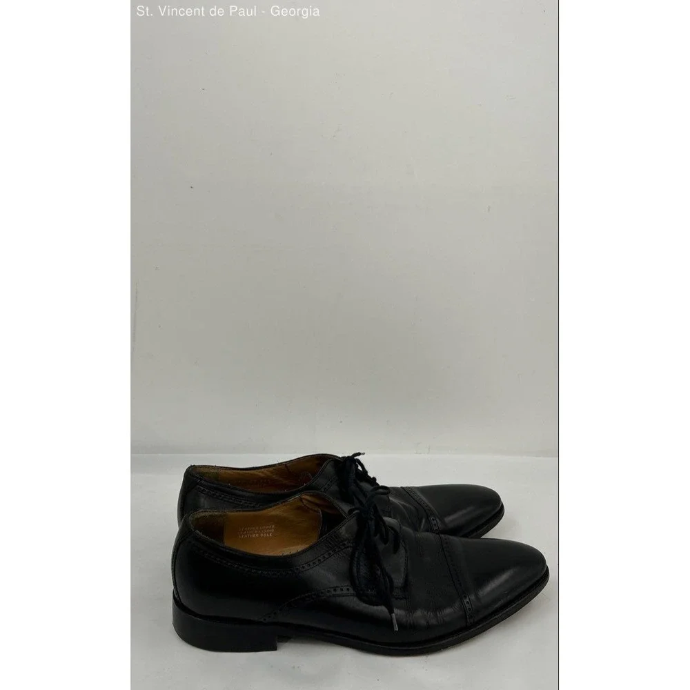 Florsheim Black Royal Imperial‎ All Leather Italian Made Oxford Shoe Men 11.5